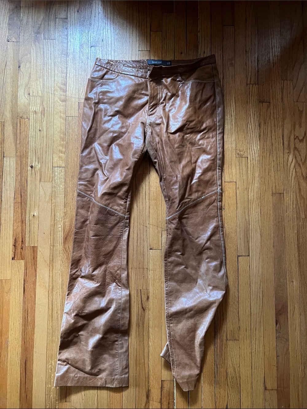 GAP Brown Leather Bootcut Pants